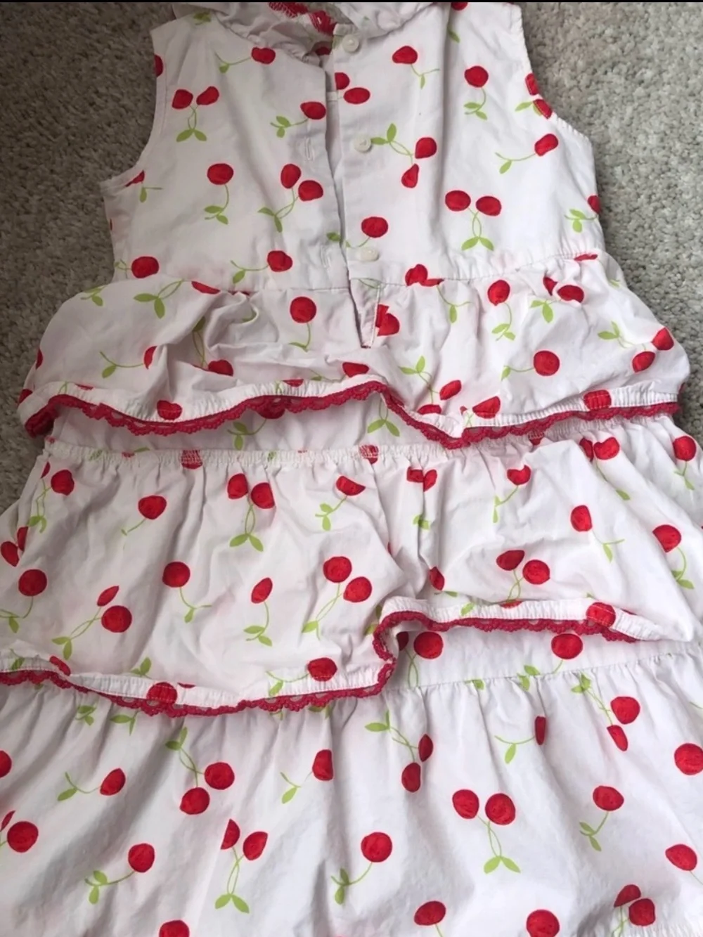 Gymboree Americana Vintage Retro Cherry Print Dress Ruffled